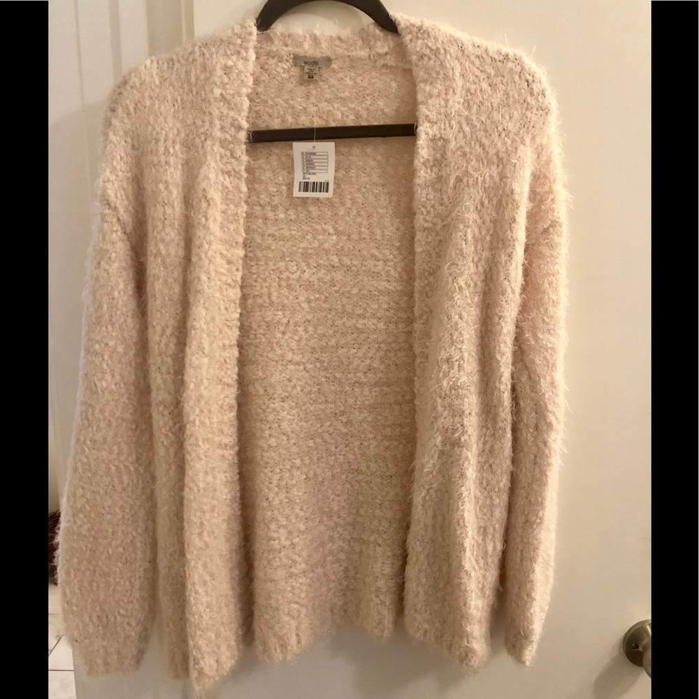 Ecote Urban Outfitters Cream Fuzzy Cardigan